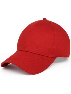 Unisex Red 100% Cotton Loop Closure Cooling Performance Baseball Cap